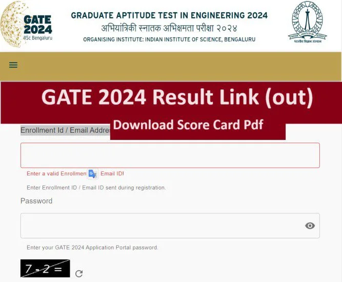 GATE 2024 Result Link