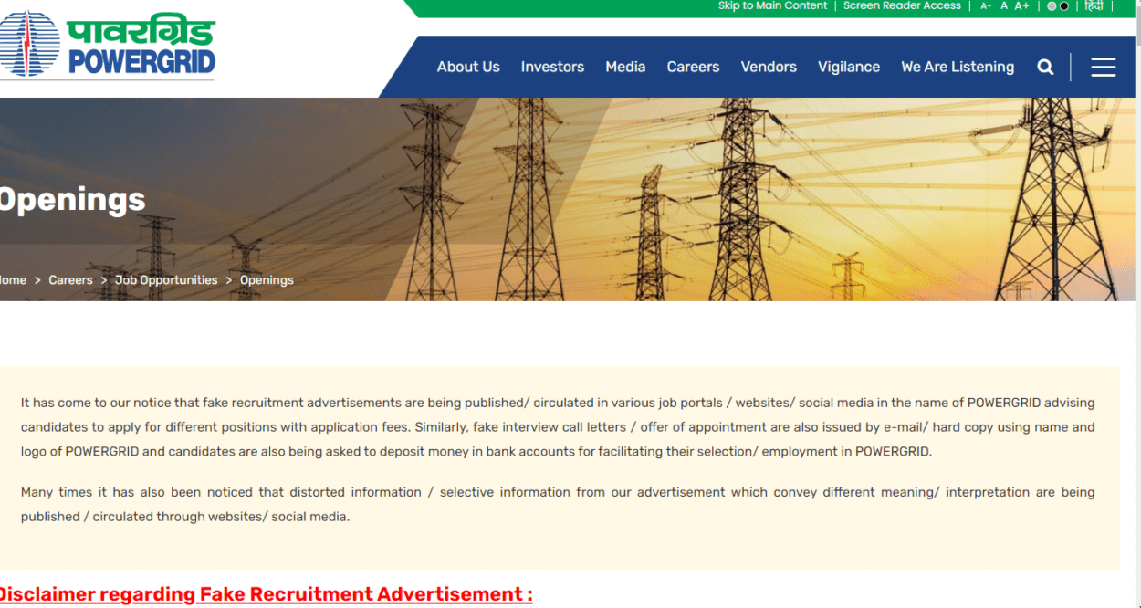 Power Grid Corporation Recruitment 2024 | Apply Now, Qualification
