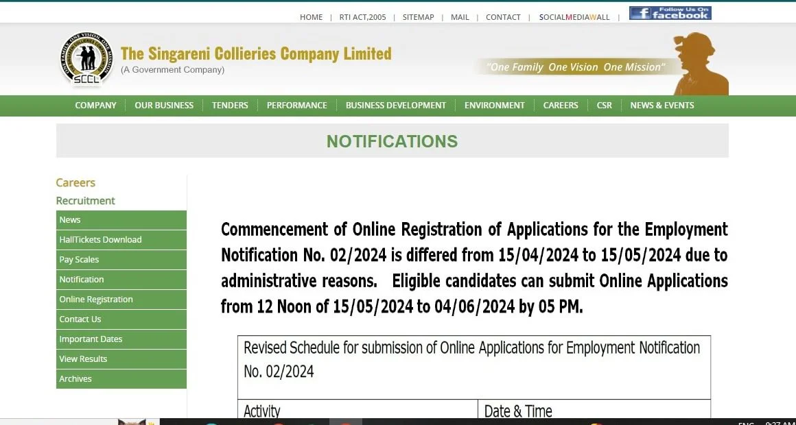 SCCL Trainee Recruitment 2024
