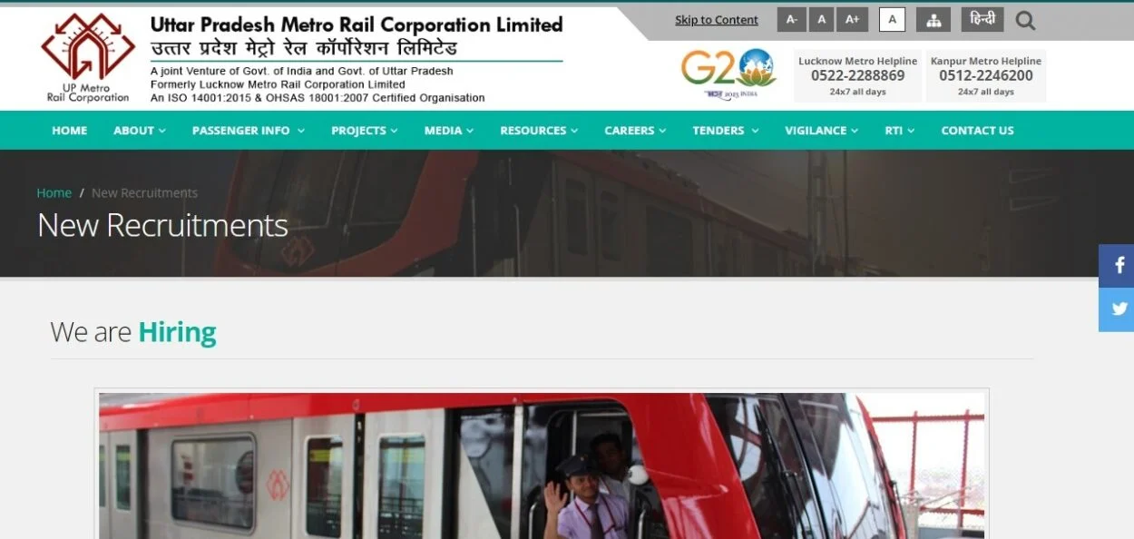Metro Railway Recruitment 2024